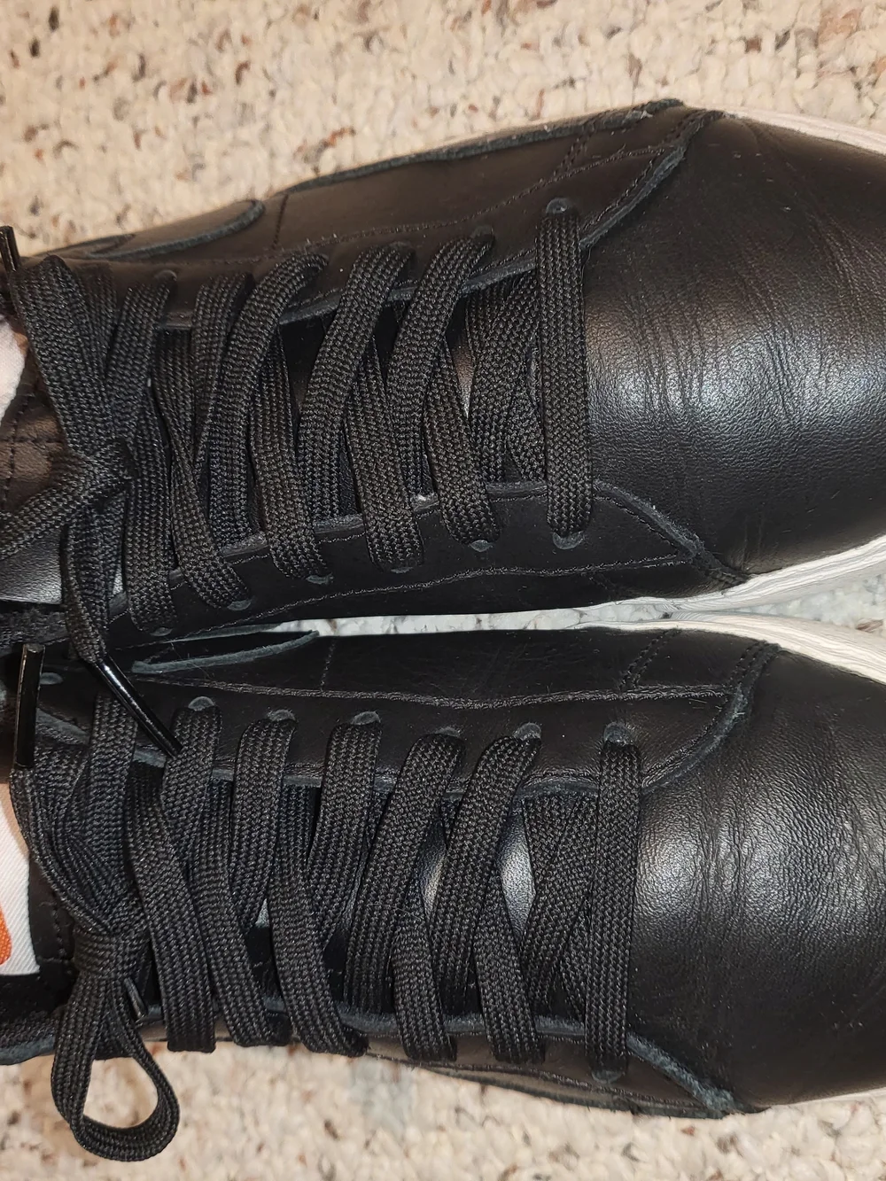 Nike Black Leather Skater Sneakers with White Sole (2018)